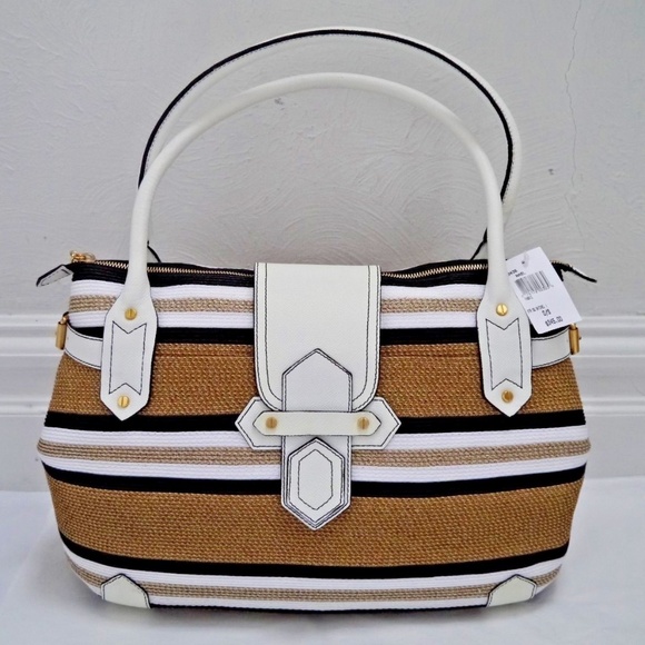 Eric Javits Double Handle Leather Tote Handbag - Picture 1 of 14